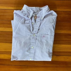 Brooks brothers red fleece button down in purple stripe